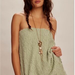Free People Strapless Dress in Soft Green